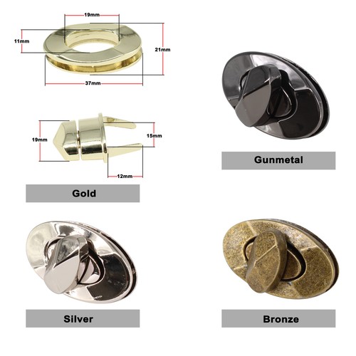 Bag clasp twist lock nickel - clasp,