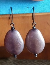 Grey marble effect acrylic EARRINGS pebble shaped 