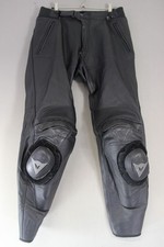 DAINESE LEATHER BIKER TROUSERS WITH CE ARMOUR & KNEE SLIDERS: WAIST 34"/LEG 32"