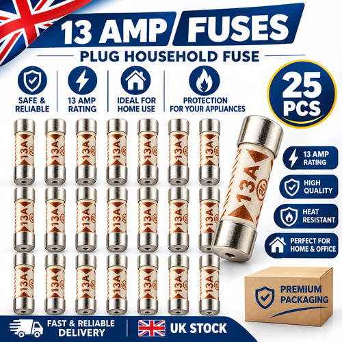 25x 13a domestic fuses - 25x,