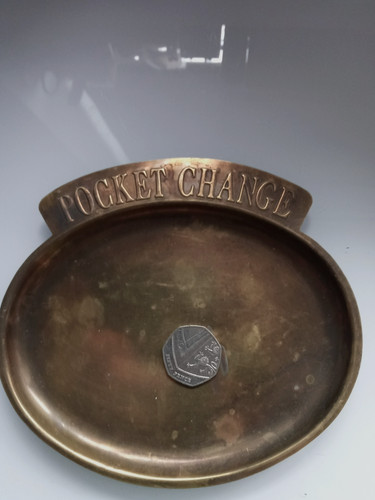 Vintage brass pocket change - vintage,