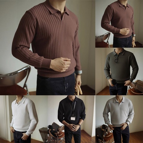 Long sleeve men solid - men, knitted