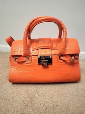 Jimmy Choo Riley Rebel Leather Shoulder Bag Orange Women's