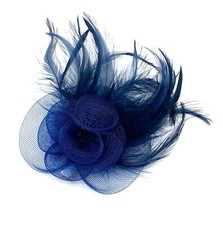 Navy Blue Feather Beak Clip