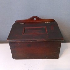 Antique Wooden Church Candle/ Salt Box Wall Mountable