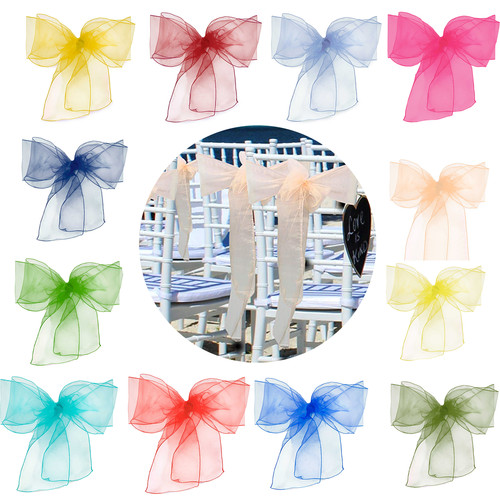 Organza sashes chair cover bow - cover,