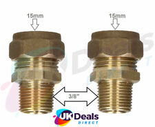 15mm x 3/8" BSP Male Iron Brass Compression European Grohe Flex Tap Adaptor