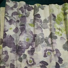 Next Floral purple Curtains 66" W x 54" D  & Dunelm Detachable blackout Linings 