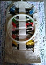 Embroidery 7" Hoop, travel bag, 18 D.M.C .Threads Bundle 