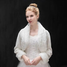 Bridal Bolero Shawl Shrug Coat Ivory Faux Fur Jacket Wedding Bolero/Cape Coat