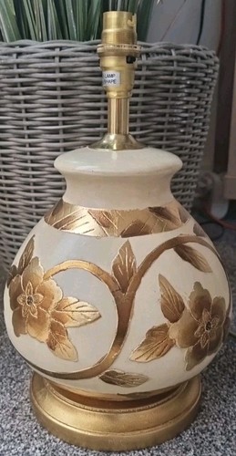 Cream gold table - cream, lamp