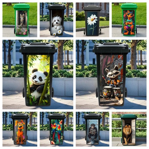 Funny wheelie bin sticker - -,