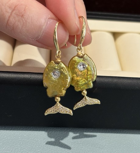 Baroque pearl earrings hooks - baroque,