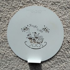 Christmas Icing Cake Stencil, Jingle Bells and Sleigh Cake Decorating template