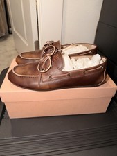 Miu Miu Unlined bleached leather boat shoes Women’s 8