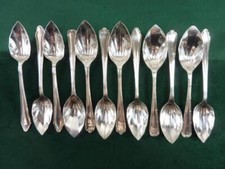 12 vintage Silver Plated Grapefruit Citrus Spoons mixed makers Mixed patterns #3