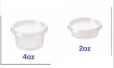 2oz & 4oz Sauce Pots with Lids Round Food Containers Deli Pots Plastic Sauce Pot