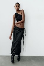 ZARA TRF  Black Denim Coated