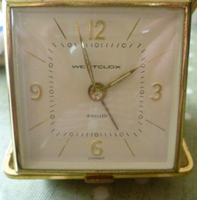 Vintage  Westclox Jewelled Germany Travel Alarm Clock
