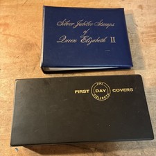 Two Stamp Books Queen Elizabeth Plus 1st Day Covers Silver Jubilee Stamps Look