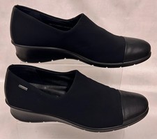 ECCO Gore-Tex Ladies Black Leather Slip On Shoes UK 6 - CG C51