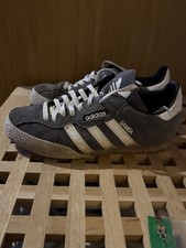 Adidas Samba Super Trainers Men's Blue White Suede UK 8