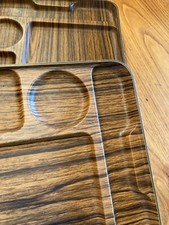 Robex Caleppio 6 Compartment Melamine Tray Dark Wood Vintage 1970 Italy