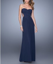 LA FEMME Navy Blue Gown, Size 10, RRP£198 Strapless Prom/Evening Dress Cruise 💙