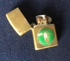 Vintage Zippo Brass Lighter With a Cricketer Motif.
