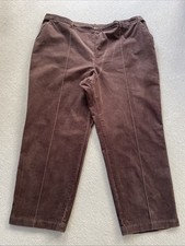 Marks & Spencer Ladies Brown Corduroy Trousers Size 22 Short