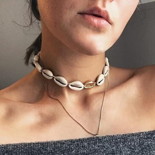 Boho cowrie shell choker - boho,