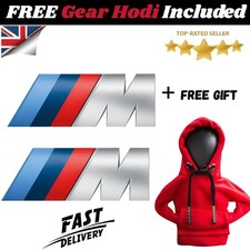 2x M Sport Emblem Chrome Silver Sticker Side Wing Fender Badge BMW 45x15m UK .