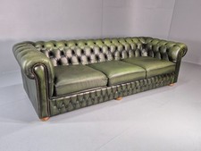 Three Seater Green Leather