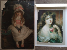 2 very old prints Pears Soap Cherry Ripe, Emile Vernon Two Roses. Poor condition