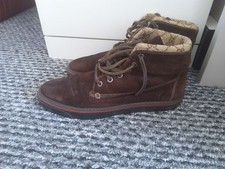 Gucci vintage suede canvas brown Chelsea boots