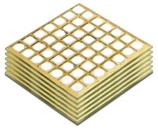 Mosaic glass coasters set of 6 - Yellow - GM59Y
