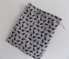 Large Grey & Black Fern Print / Reusable Large Gift Bag with a Polythene lining