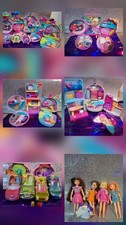 Large Bundle Lot of Polly Pocket Playsets X9 with Figures,Accessories & Cars