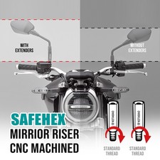 For Marauder 800 VZ800 97-04 03 SAFEHEX Straight Mirror Riser Adaptor Extenders