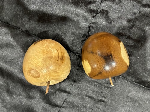 Pair vintage hand turned - pair,