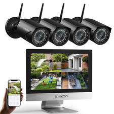 Wireless CCTV Camera Outdoor Home Security System Metal 10CH NVR 12''Monitor 3MP