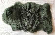 IKEA Sheep Skin Fur Rug Olive