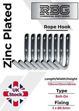 8x Large Rope Hooks Heavy Duty Zinc Plated Trailers Trucks Tippers Bolt On