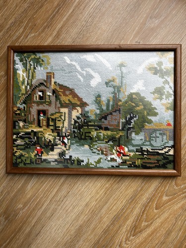 Vintage needlepoint tapestry - vintage,