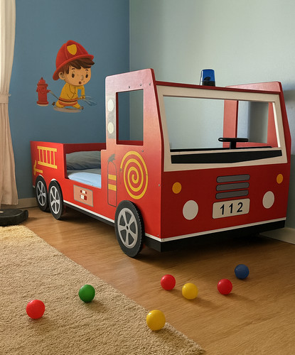 Children fire engine bed frame - fire,