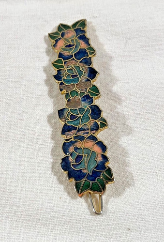 Vintage cloisonne enamel rose - vintage,