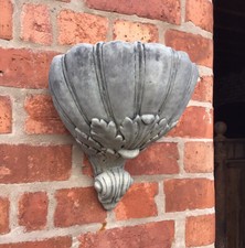 STONE GARDEN ACANTHUS LEAF WALL PLANTER POCKET TROUGH ORNAMENT PLAQUE