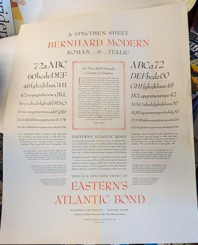 Specimen sheet bernhard modern - bernhard,