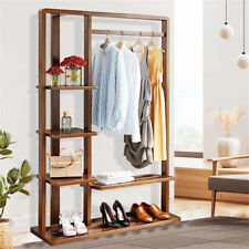 Modern Minimalist Wooden Clothes Rail Rack Garment Stand Bedroom Storage Shelves