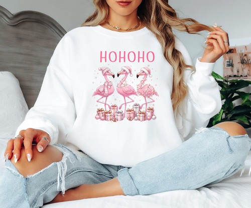 Hohoho pink flamingo christmas - pink,